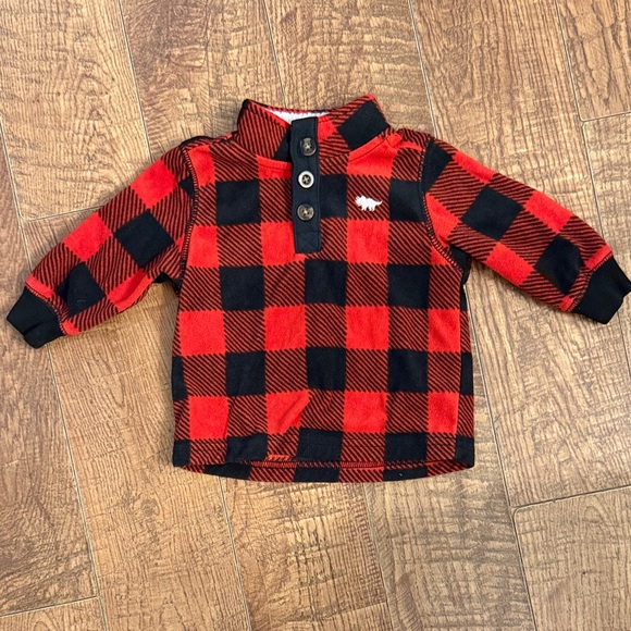 Carter's Red and Black Checkered Button Down Shirt - Picture 1 of 2
